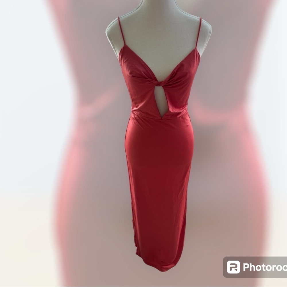 NWT superdown Felly Twist Maxi Dress Coral S Keyhole Summer Beach Chic - Picture 6 of 11